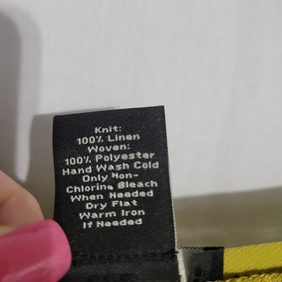 Ann Taylor linen sleeveless top contrast hems size M green lagenlook earthy boho - Picture 3 of 6